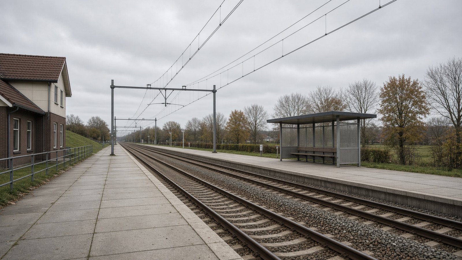 Perrons van een regionaal station in de kop van Noord-Holland