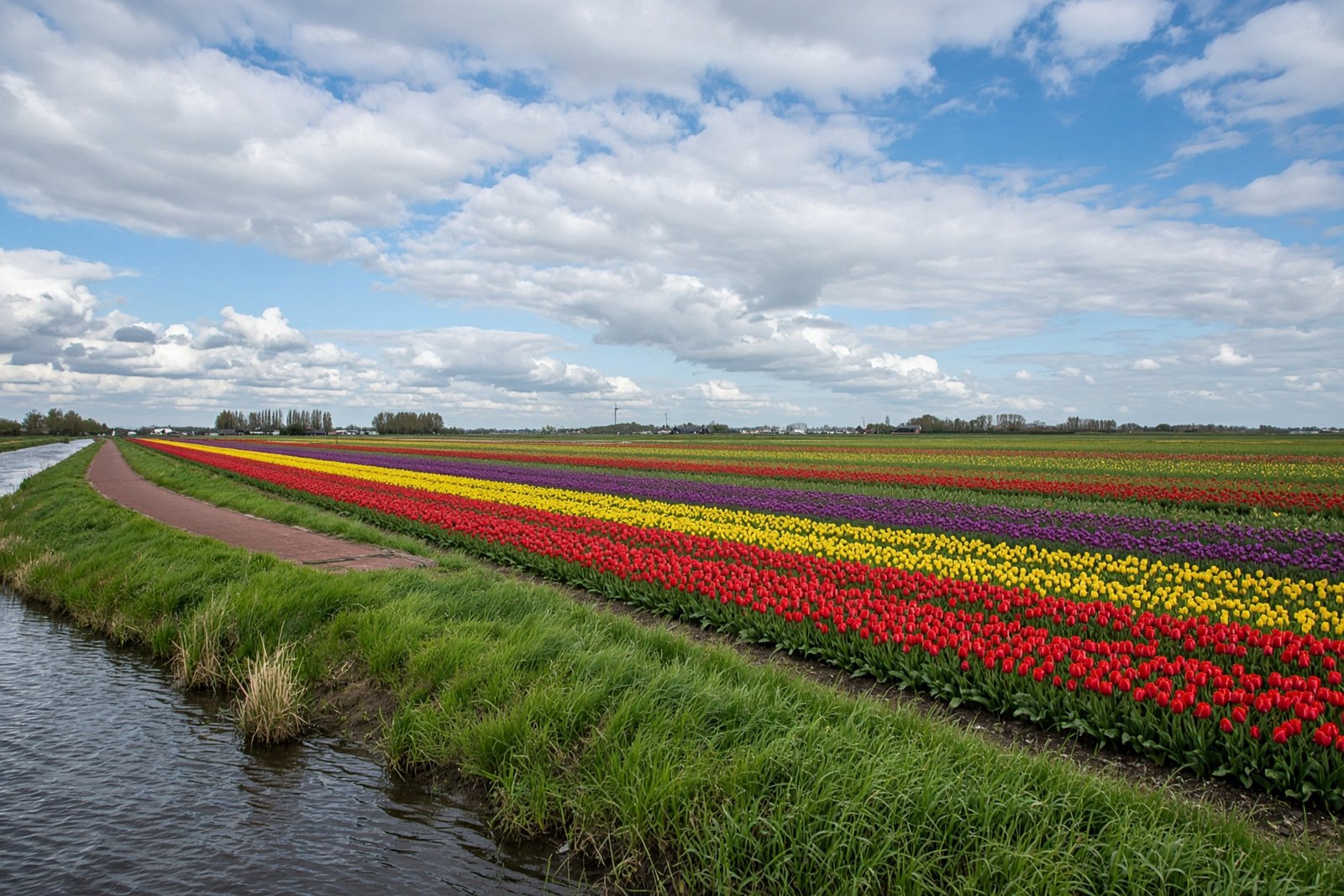 Tulpenvelden in de kop van Noord-Holland, bij Heerhugowaard